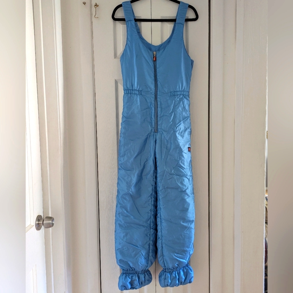 Retro 80s VTG Ellesse Italy Ski Bibs Sky Blue Size S/M